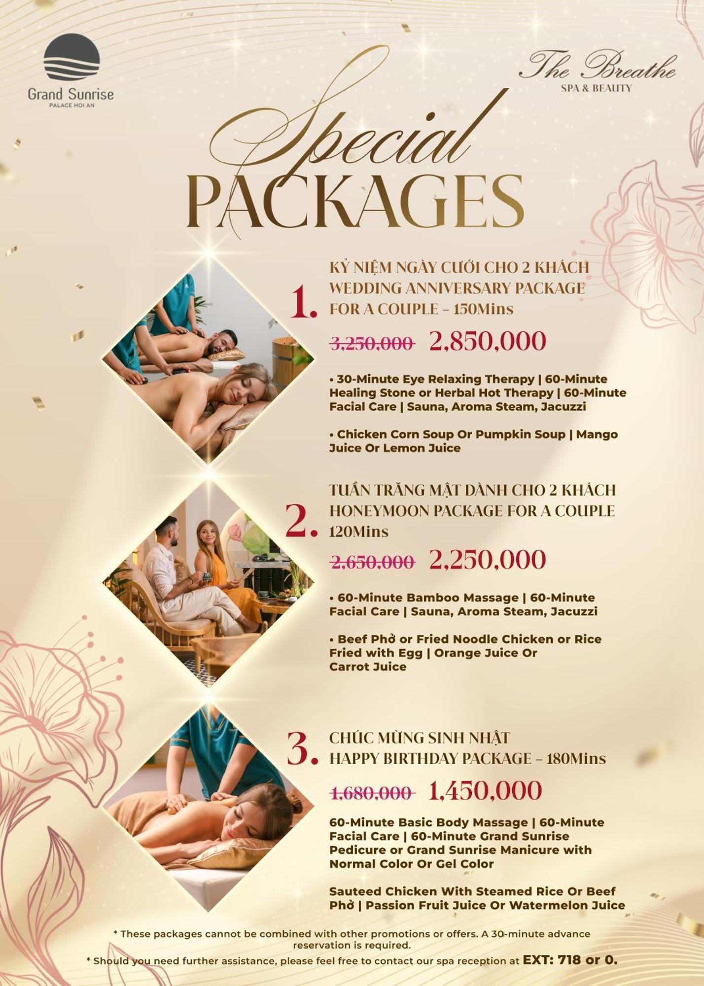 Grand Sunrise Palace Hoi An- A Luxury Indochine Hotel & Spa 外观 照片 A spa menu